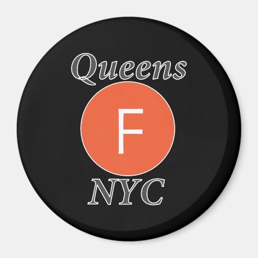 Aimant Métro F de Queens NYC (Devant)