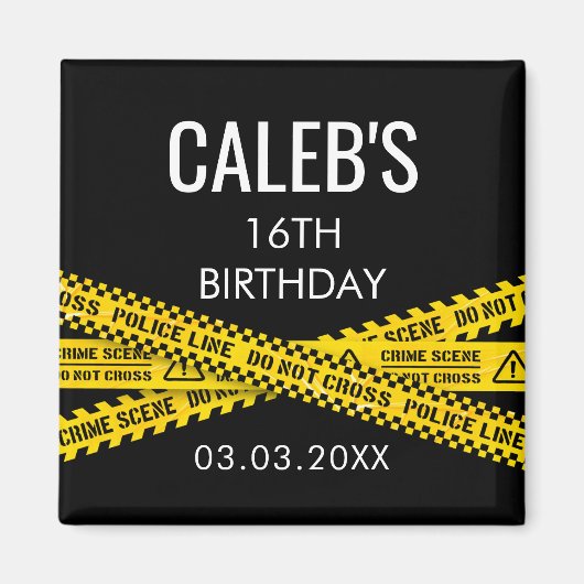 Aimant Meurtre Mystère Dîner de fête Jaune Tapes de polic (Devant)