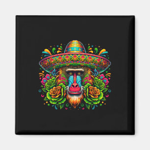 Aimant Mexicain Cinco De Mayo Fêtons Baboon Mo