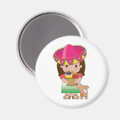 Aimant Mexicaine fille et chien (Recto/Verso)