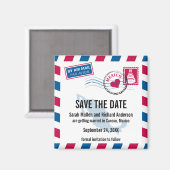 Aimant Mexico Air Mail Wedding Enregistrer la date (Recto/Verso)