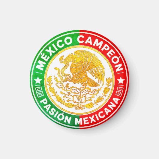 Aimant Mexico Champion Couleurs du Drapeau Graphique Blas (Devant)