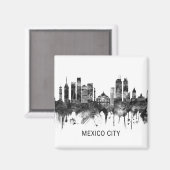 Aimant Mexico Skyline BW (Recto/Verso)