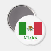 Aimant Mexique Drapeau avec nom en espagnol (Recto/Verso)