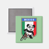 Aimant Mexique Panda cycliste (Recto/Verso)