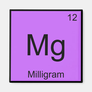 Aimant Mg - Milligram Drôle de T-Shirt de Symbole d'Éléme