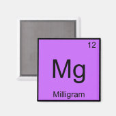 Aimant Mg - Milligram Funny Chimie Élément Symbole Tee (Recto/Verso)