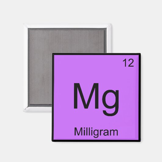 Aimant Mg - Milligram Funny Chimie Élément Symbole Tee (Recto/Verso)