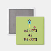 Aimant Mi casa es su casa birdhouse (Recto/Verso)