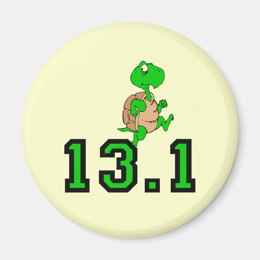 Aimant Mi-marathon drôle de tortue (Devant)