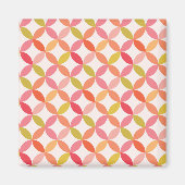 Aimant Mi-siècle moderne rose rouge orange Cercles (Devant)