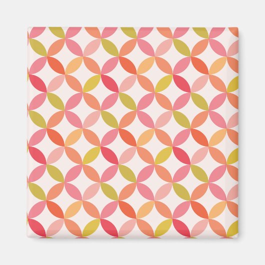 Aimant Mi-siècle moderne rose rouge orange Cercles (Devant)