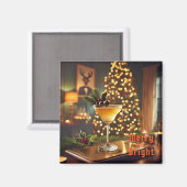Aimant Mi-Siècle Noël Joyeux & Cocktail lumineux (Recto/Verso)