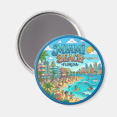 Aimant Miami Beach Floride (Recto/Verso)