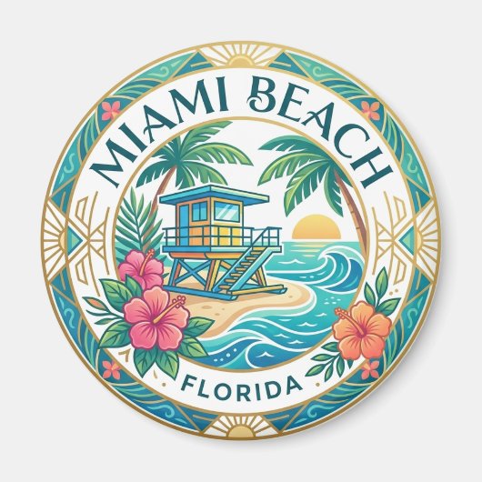 Aimant Miami Beach Floride (Devant)