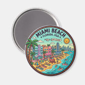 Aimant Miami Beach Floride (Recto/Verso)
