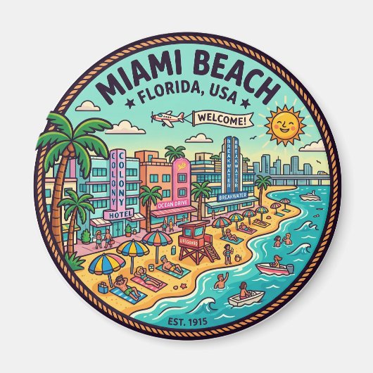 Aimant Miami Beach Floride (Devant)