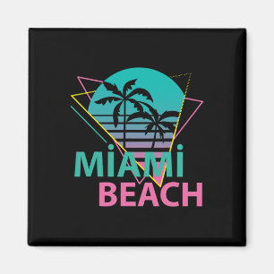 Aimant Miami Beach Floride Fier Floridien Rétro Palmiers 
