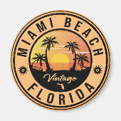 Aimant Miami Beach Floride Fl Souvenir Vintage (Devant)