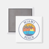 Aimant Miami Beach, Floride Style Classique Démodé (Recto/Verso)