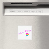 Aimant Miami-Beach-logo-soleil-palmiers-rose (In Situ (Lave-vaisselle))