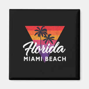 Aimant Miami Beach Retro Miami Vintage Triangle les année