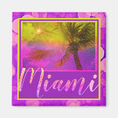 Aimant Miami Floride Sun et Palm Tree (Devant)