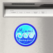 Aimant Miami Ocean Waves Blue Sky Votre nom (In Situ (Lave-vaisselle))