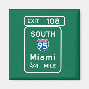 Aimant Miami, panneau routier de FL