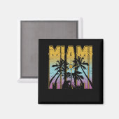 Aimant Miami Vacation Souvenir - Retro Beach Apparel (Recto/Verso)