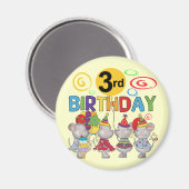 Aimant Mice 3e anniversaire T-shirts et cadeaux (Recto/Verso)