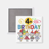 Aimant Mice 4th Birthday T-shirts et cadeaux (Recto/Verso)