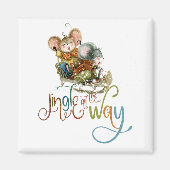 Aimant Mice Sleigh Jingle Tout le chemin Parties scintill (Devant)