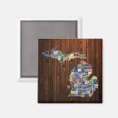 Aimant Michigan Counties in License Plates (Recto/Verso)