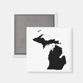 Aimant Michigan en noir et blanc (Recto/Verso)
