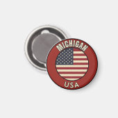 Aimant Michigan États-Unis d'Amérique (Recto/Verso)