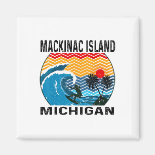 Aimant Michigan Mackinac Island Planche de Surf Surf 