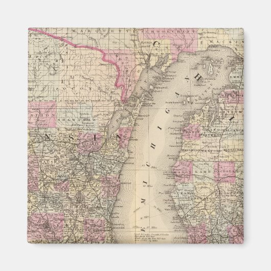 Aimant Michigan, Wisconsin (Devant)