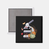 Aimant Microscope Fleur Citrouille Microbiologie Biologie (Recto/Verso)