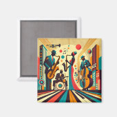 Aimant Mid Century Jazz Age Quartet (Recto/Verso)