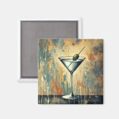 Aimant Mid Century Mixed Media Martini Art (Recto/Verso)