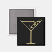 Aimant Mid Century Modern Gold 2 Olive Martini (Recto/Verso)