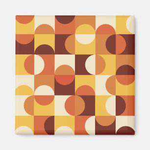 Aimant Mid Century Moderne demi cercles jaune et orange