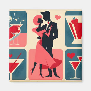 Aimant Mid Century moderne Valentine Dancing Couple