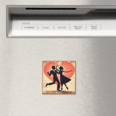 Aimant Mid Century moderne Valentine Dancing Couple (In Situ (Lave-vaisselle))