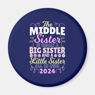 Aimant Middle Sister 2024 - une grande et petite soeur