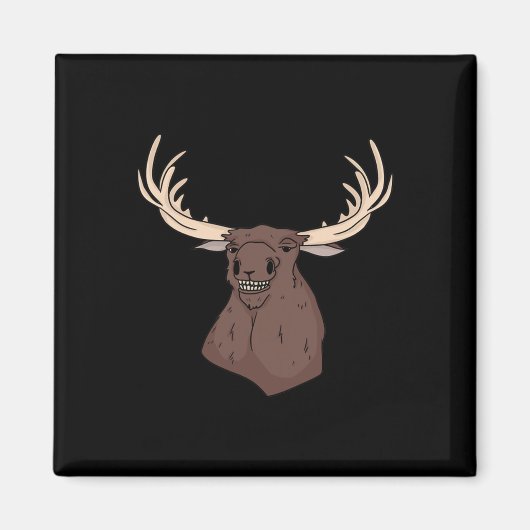 Aimant Midwest Magic Cleaning Stupid Moose Visage drôle H (Devant)