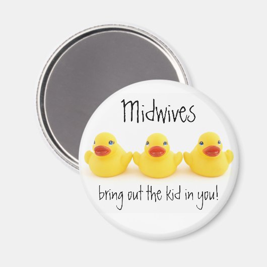 Aimant Midwids et canards jaunes en caoutchouc (Recto/Verso)