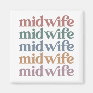 Aimant Midwoman Retro Vintage Midwifery Cadeau