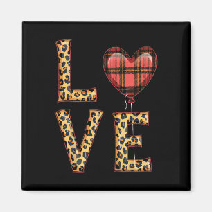 Aimant Mignon Amour Carreaux Cœur Léopard Saint Valentin